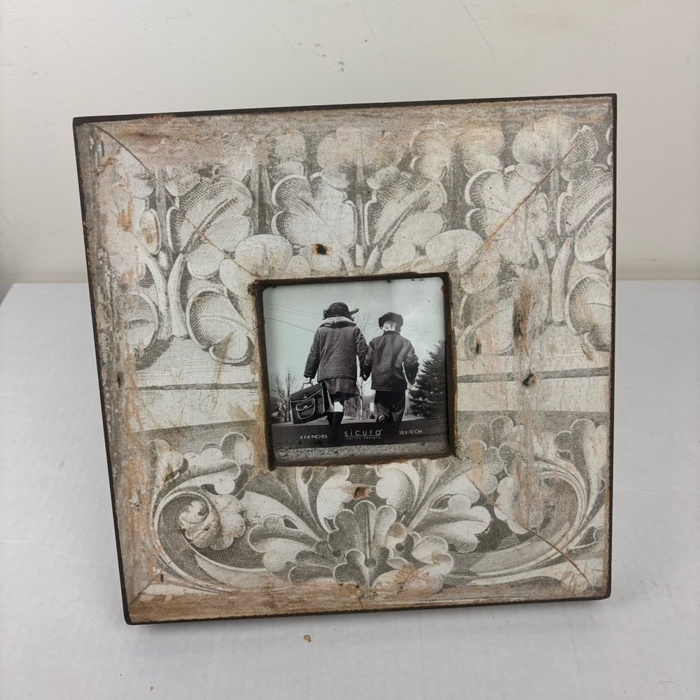 SICURA-Scroll green decoupage frame 4X4-decor